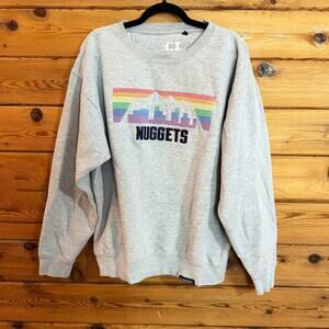 CI SPORT Denver Nuggets Embroidered Skyline Logo Sweatshirt Size XL